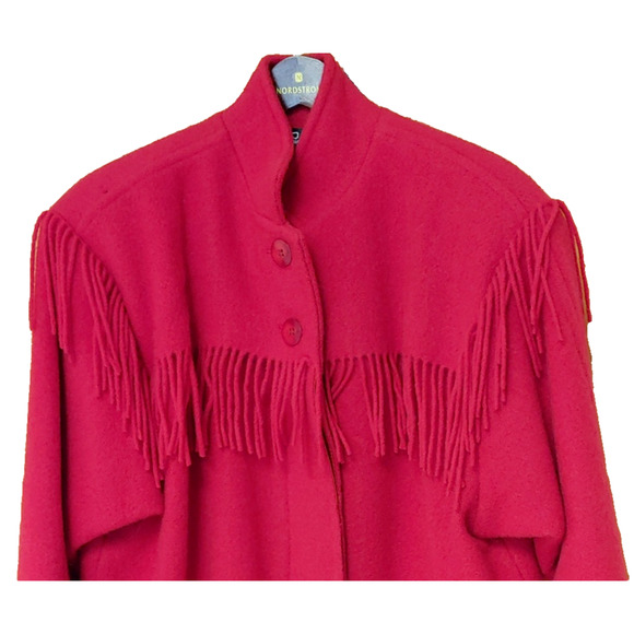 Woolrich Jackets & Blazers - Vintage Woolrich Wool Mohair Blend Coat Jacket Size M Red Fringe USA